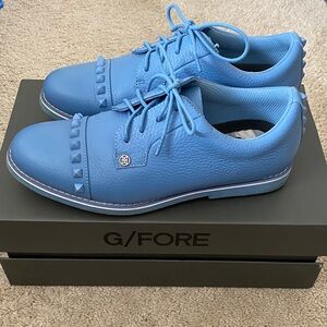 G/FORE Women’s Blue Leather Golf Shoe with Studded Cap